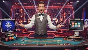 Antarmuka aplikasi slot terpercaya menampilkan meja dealer langsung dan pasar sportsbook